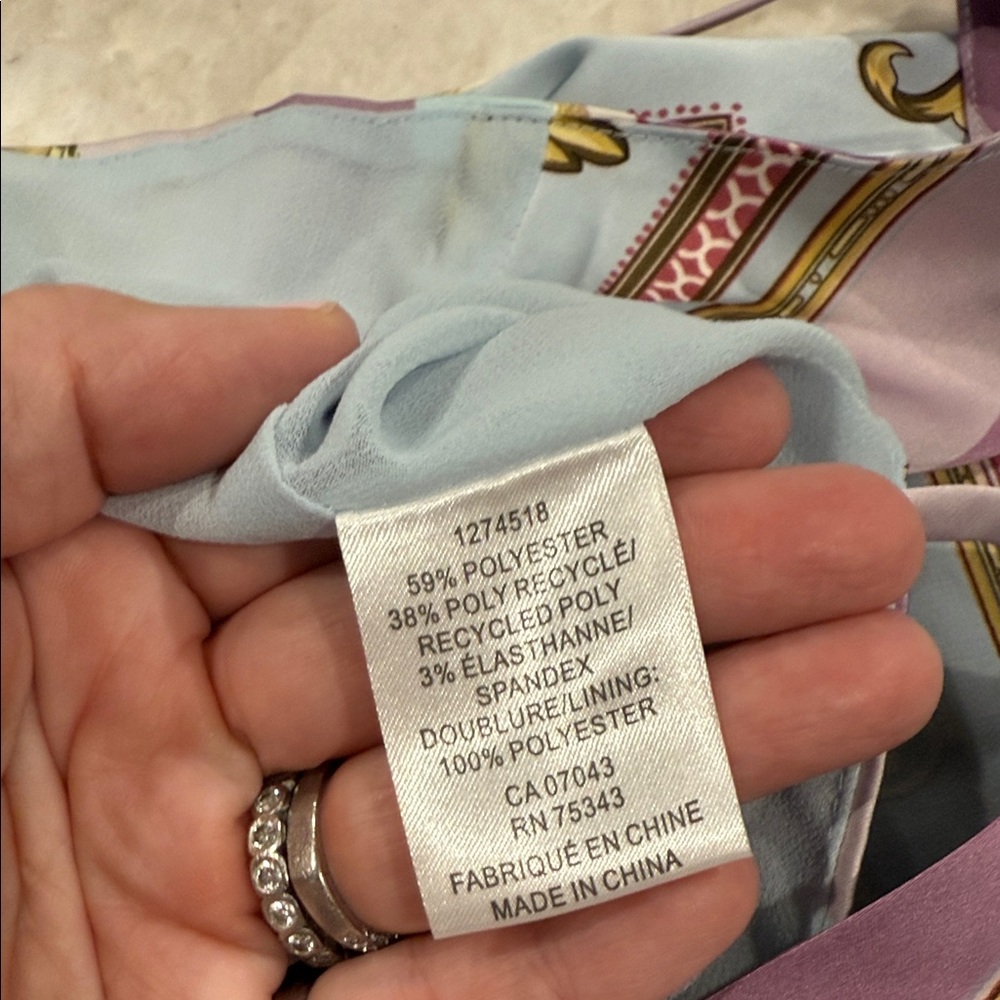 Rachel Zoe Blue and Gold Patterned Top - Picture 5 of 6